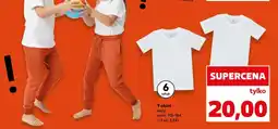 Kaufland T-shirt biały rozmiar 110-164 (6 sztuk) oferta