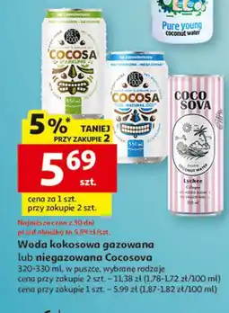 Auchan Woda kokosowa sparkling Coco Sova oferta