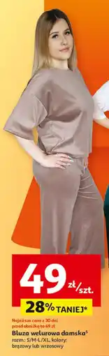 Auchan Bluza damska welur oferta