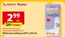 Auchan Mleko bez laktozy 1.5% Auchan Różnorodne (Logo Czerwone) oferta