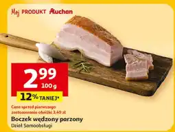 Auchan Boczek wędzony parzony oferta