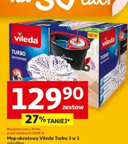 Auchan Mop + wiadro z wyciskaczem turbo Vileda oferta