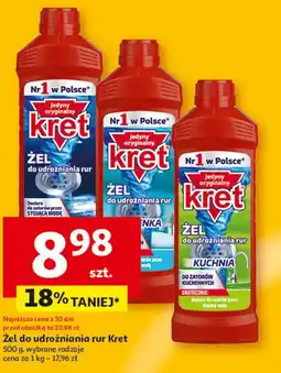 Auchan Żel do udrożniania rur Kret Łazienka oferta