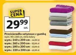 Auchan Prześcieradło satynowe z gumką 200 x 220 cm oferta