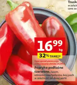 Auchan Papryka podłużna czerwona, luzem, odmiana sweetpalermo, kraj poch w zależności od danej partii oferta