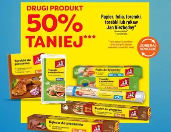 Papier, folia, foremki, torebki lub rękaw Jan Niezbędny