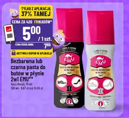 Polomarket Bezwbarwna lub czarna pasta do butów w płynie 2w1 EMU oferta