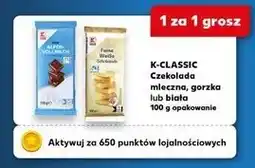 Kaufland K-CLASSIC Czekolada mleczna, gorzka lub biała 100 g opakowanie oferta
