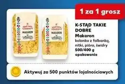Kaufland K-STĄD TAKIE DOBRE Makaron kolanka z falbanką, nitki, pióra, świderki 500/400 g opakowanie oferta