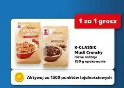 Kaufland K-CLASSIC Musli Crunchy różne rodzaje 750 g opakowanie oferta