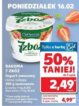 Kaufland BAKOMA ZBOŻ Jogurt owocowy różne rodzaje 330 g opakowanie oferta