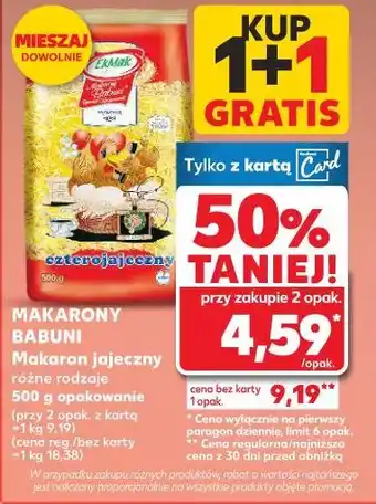 Kaufland Makarony Babuni Makaron jajeczny oferta