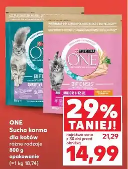 Kaufland Purina ONE sucha karma dla kotów 800 g opakowanie oferta