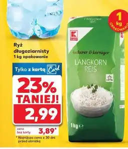 Kaufland Ryż długoziarnisty 1 kg opakowanie oferta