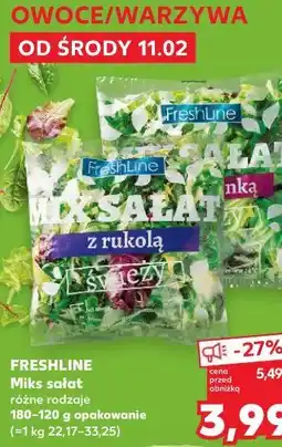 Kaufland FRESHLINE Miks sałat różne rodzaje 180-120 g opakowanie oferta