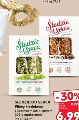 Kaufland ŚLEDZIE OD SERCA Filety śledziowe z czosnkiem lub pieprzem oferta