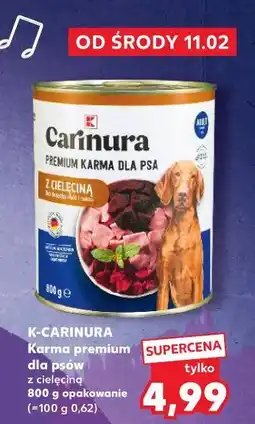 Kaufland K-CARINURA Karma premium dla psów z cielęciną 800 g opakowanie oferta