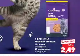 Kaufland K-CARINURA Przysmak premium dla kotów z kurczakiem 50 g opakowanie oferta
