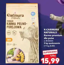 Kaufland K-CARINURA NATURALS Karma premium dla psów z drobiem 2 kg opakowanie oferta