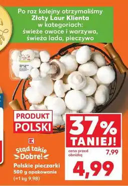 Kaufland Polskie pieczarki 500 g opakowanie (≈1 kg 9,98) oferta