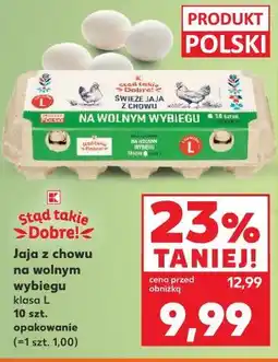 Kaufland Jaja z chowu na wolnym wybiegu klasa L 10 szt. opakowanie oferta