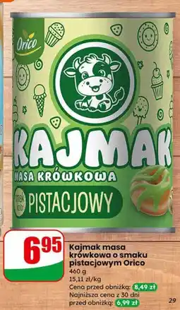 Dino Kajmak masa krówkowa o smaku pistacjowym Orico oferta
