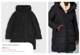 Sinsay Pikowany płaszcz z kapturem (czarny) oferta