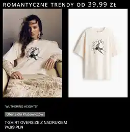 H&M T-shirt oversize z nadrukiem 'Wuthering Heights' Wichrowe Wzgórza oferta