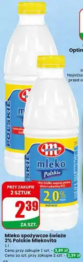 Dino Mleko spożywcze świeże 2% Polskie Mlekovita oferta