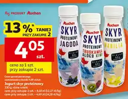 Auchan Jogurt skyr proteinowy truskawka aloes kiwi Auchan oferta