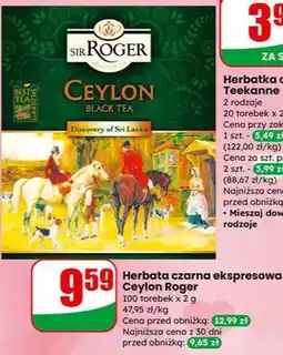 Dino Herbata czarna ekspresowa Ceylon Roger 100 torebek x 2g oferta