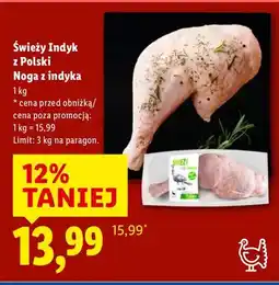 Lidl Świeży Indyk z Polski Noga z indyka oferta