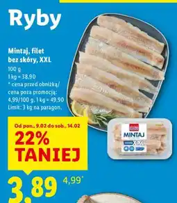 Lidl Mintaj, filet bez skóry, XXL oferta