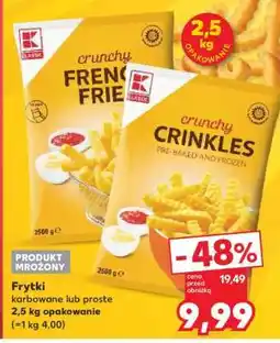 Kaufland Frytki karbowane lub proste 2,5 kg opakowanie oferta