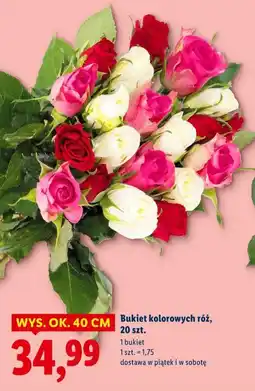 Lidl Bukiet kolorowych róż, 20 szt oferta