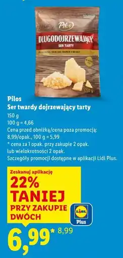 Lidl Pilos Ser twardy dojrzewający tarty oferta