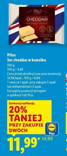 Lidl Pilos Ser cheddar w kawałku oferta
