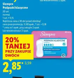 Lidl Sempre Podpaski klasyczne oferta
