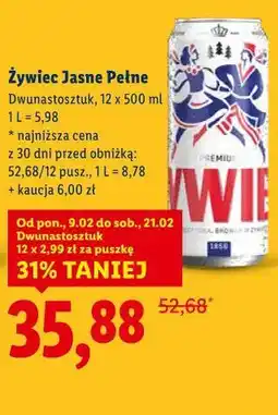 Lidl Piwo Żywiec Jasne Pełne oferta