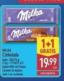 ALDI MILKA Czekolada (Alpine Milk lub Peanut Caramel) oferta
