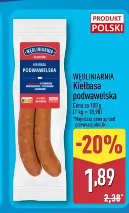 ALDI Kiełbasa podwawelska Wędliniarnia oferta