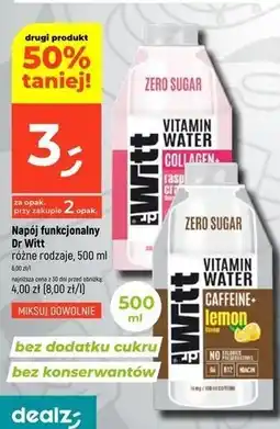Dealz Napój kolagenowy malina i żurawina zero sugar Dr Witt Vitamin Water oferta