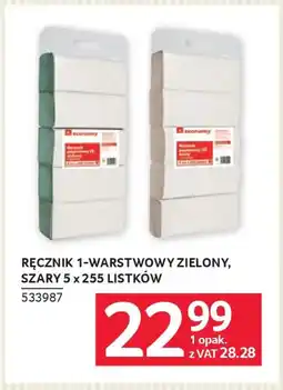 Selgros Ręcznik 1-warstwowy zielony, szary 5 x 255 listków oferta