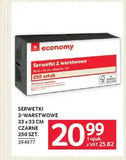 Selgros Serwetki 2-warstwowe 33 x 33 cm czarne oferta