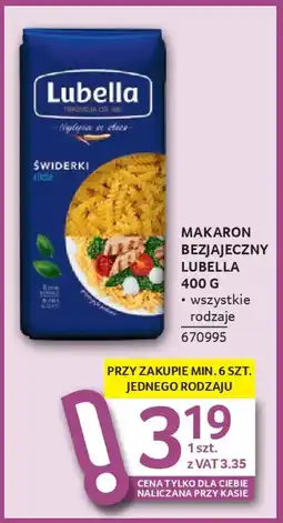 Selgros Makaron bezjajeczny lubella oferta