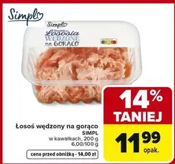 Carrefour Łosoś wędzony na gorąco w kawałkach oferta