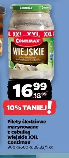 Netto Filety śledziowe marynowane z cebulką wiejskie XXL Contimax oferta