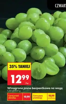 Biedronka Winogrono jasne bezpestkowe na wagę oferta