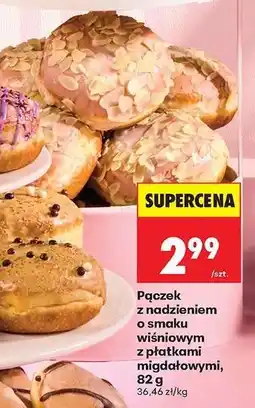 Biedronka Pączek z nadzieniem o smaku wiśniowym z płatkami migdałowymi, 82 g oferta