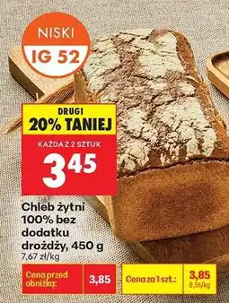 Biedronka Chleb żytni 100 % bez dodatku drożdży 450 g oferta